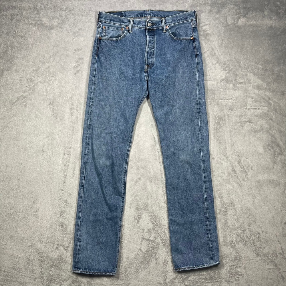 Levi's 501 Original Fit Jeans‎ Mens 34(33)x36(34) Blue Medium Wash Button Fly